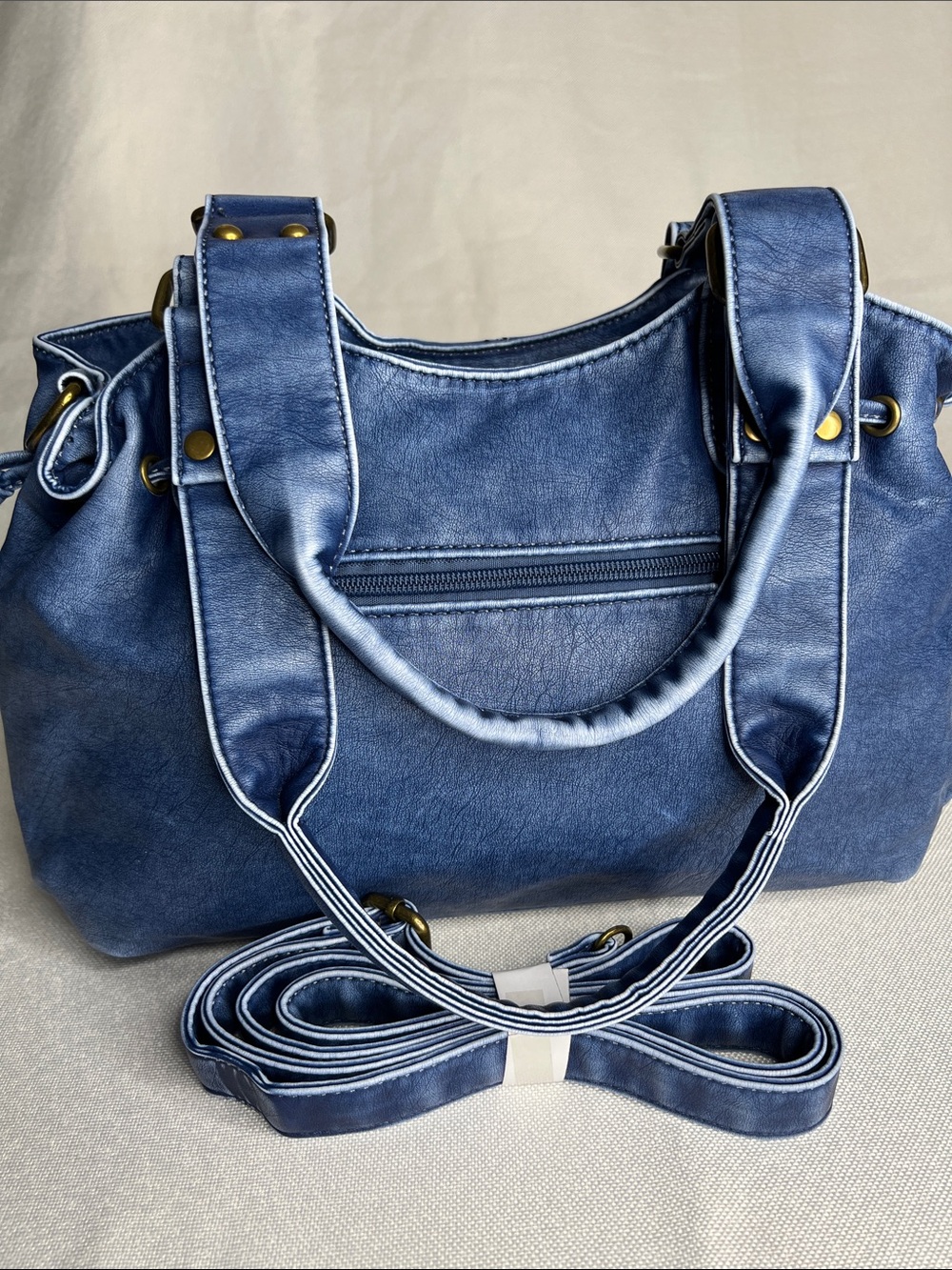 Angel Kiss Y2K Inspired Indigo Denim-Style Shoulder Bag with Detachable Strap - Picture 6 of 15
